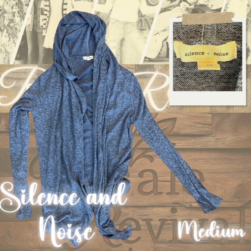 Silence + Noise Heathered Blue Wrap Cardigan